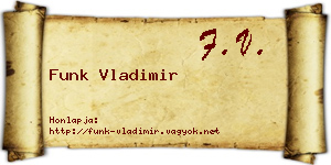 Funk Vladimir névjegykártya